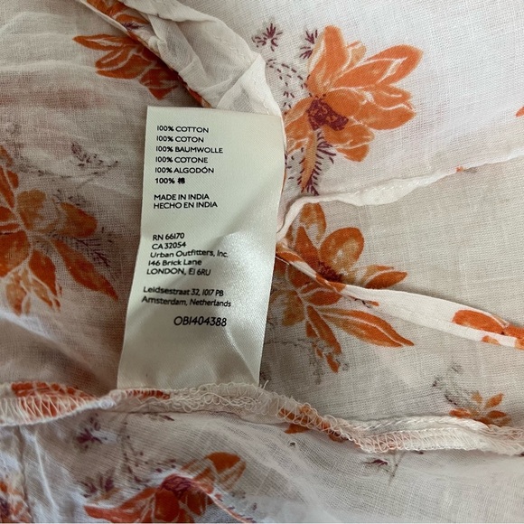 Free People Amanda Cotton Ruffled Wrap Top Ivory Combo Floral Size Medium NWT - Picture 10 of 15